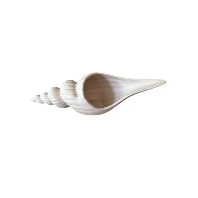 1980s 1981 Fitz and Floyd Large Ceramic Conch Shell Planter - Japan For Sale - Image 5 of 6