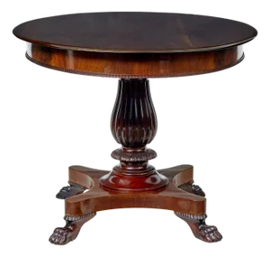 Antique Carved Oval Center Table, 1890