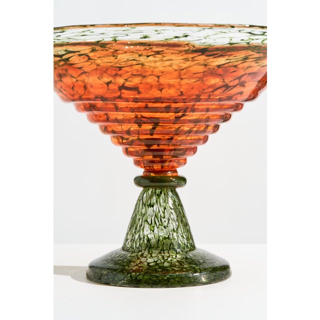 Kjell Engman Large Vintage Kosta Boda Art Glass Pedestal Bowl, Signed by Kjell Engman For Sale - Image 4 of 8