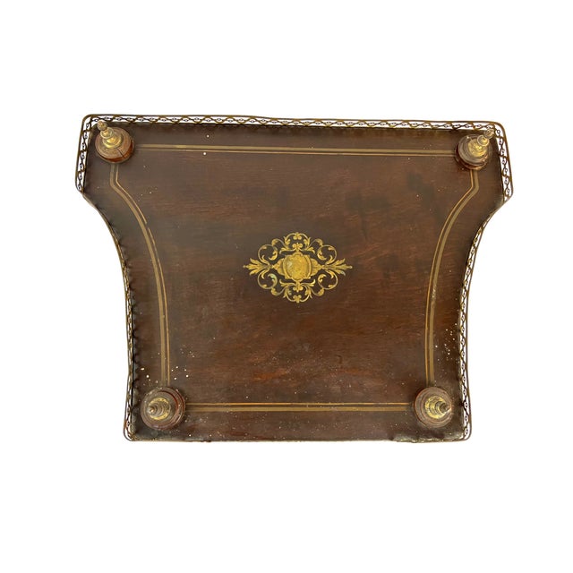 Napoleon III Side Table in Walnut and Brass For Sale - Image 5 of 14