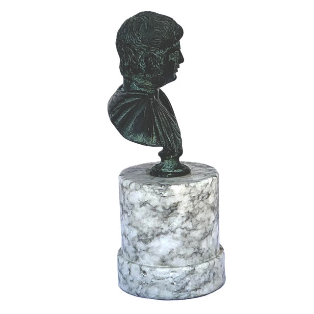 Grand Tour Grand Tour Bronze Bust of a Roman Emperor For Sale - Image 3 of 7