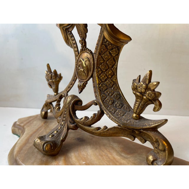 Antique French Mantel Clock in Gilt Brass and Marble, 19th Century For Sale - Image 11 of 13