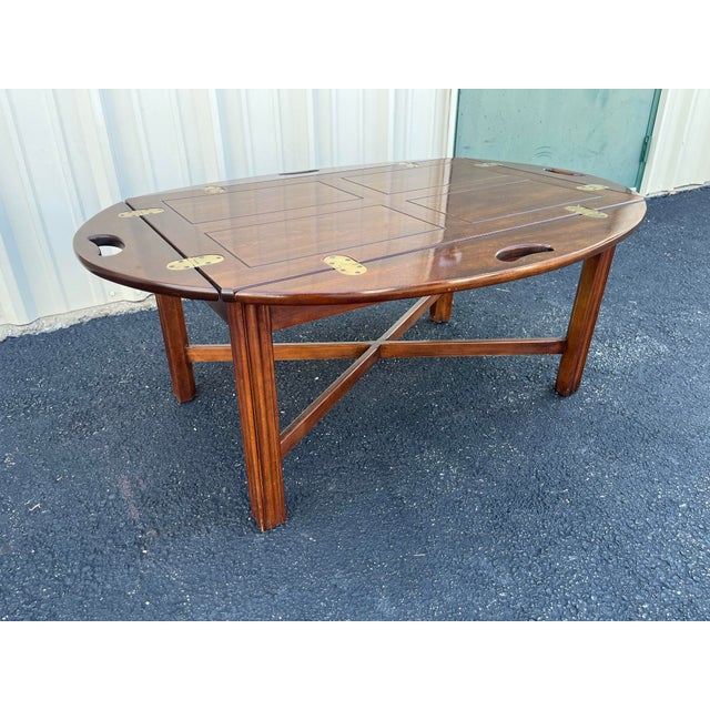 Mid 20th Century Drexel Cherry Butlers Tray Table For Sale - Image 5 of 12