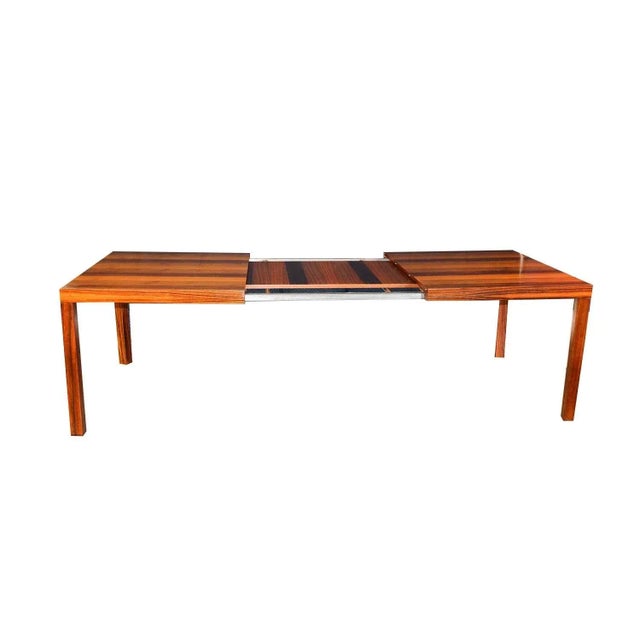 Mid-Century Modern 1960s Dyrlund of Denmark Mid Century Danish Parsons Tri-Wood Dining Table For Sale - Image 3 of 12