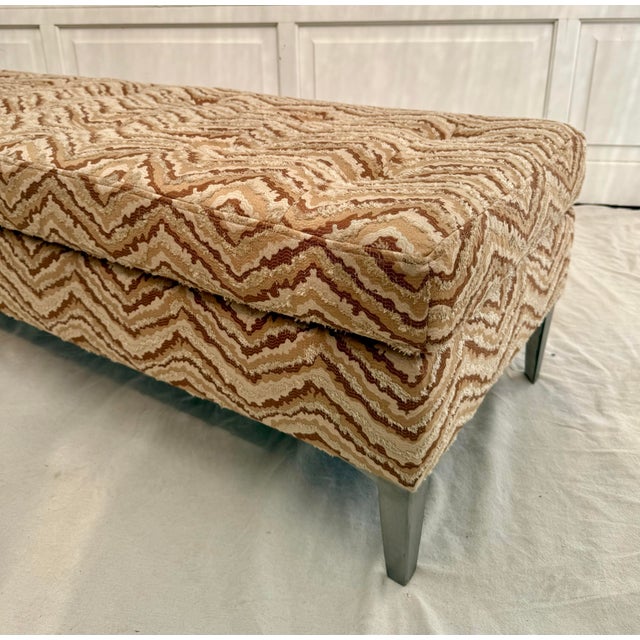 Missoni Vintage Modern Flamestitch Tufted Bench Newly Reupholstered For Sale - Image 4 of 12