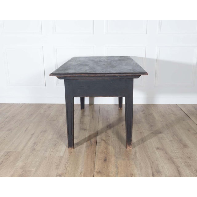 Wood Early 20th Century Swedish Country Pine Kitchen Table in Black For Sale - Image 7 of 10
