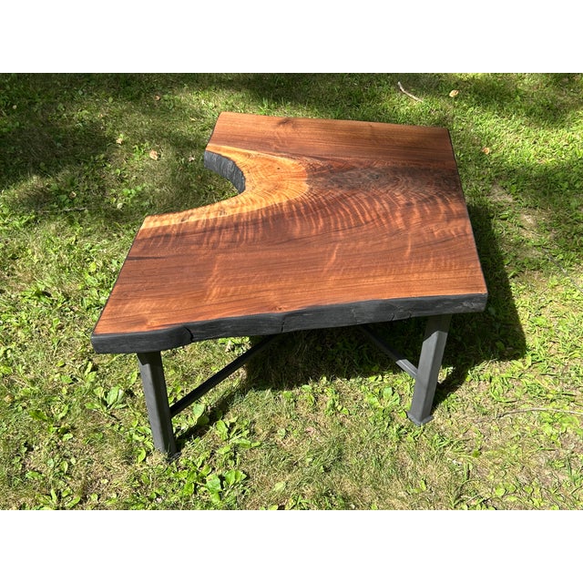 Mid-Century Modern Sho Sugi Ban Edge Black Walnut Coffee Table For Sale - Image 3 of 4