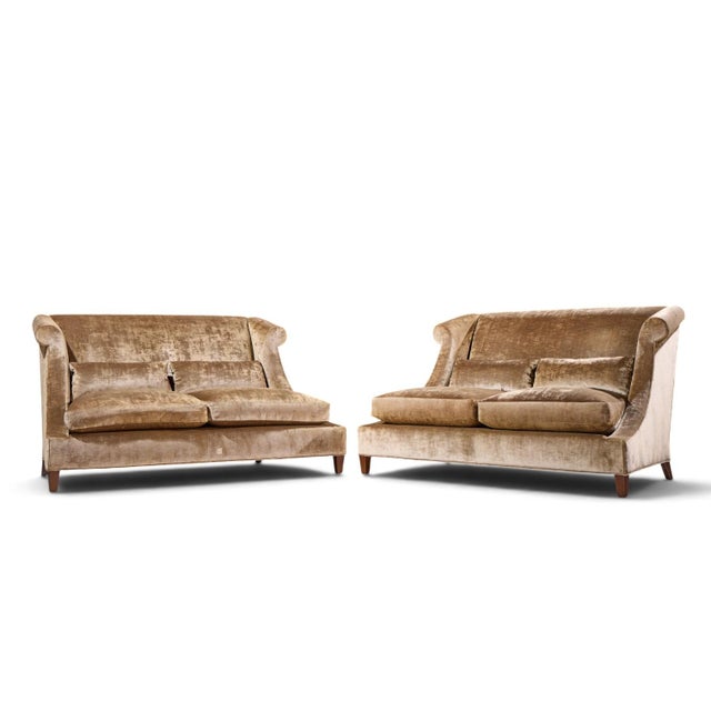 Contemporary Thomas Pheasant for Baker Furniture Villa Settee Sofa - Pair For Sale - Image 3 of 13