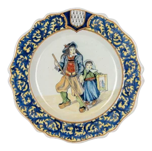 19th Century French Malicorne Faience Plate