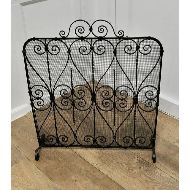 Wrought Iron Fire Screen For Sale - Image 4 of 7