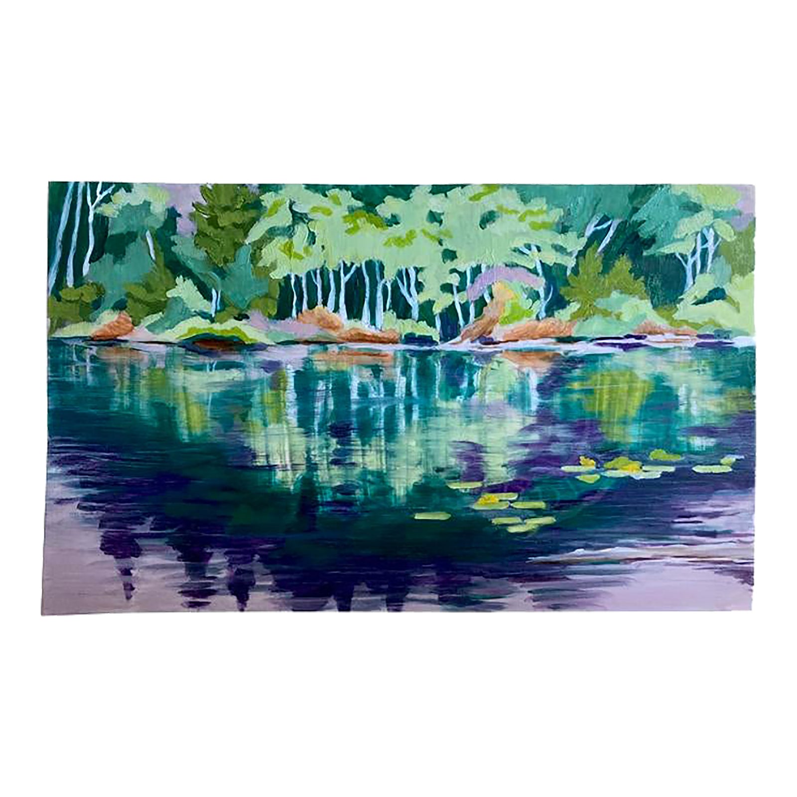 August Lake, Original Oil Painting | Chairish