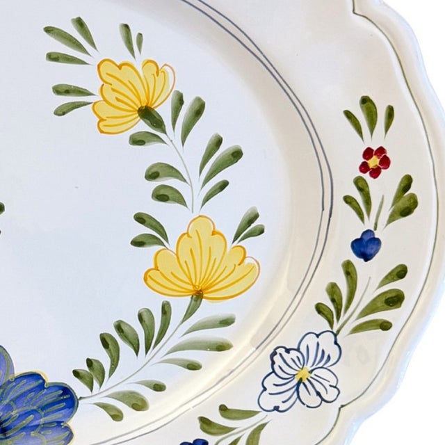 Vintage Italian Majolica Hand-Painted Floral Oval Serving Platter by Il Bargello For Sale In San Diego - Image 6 of 8
