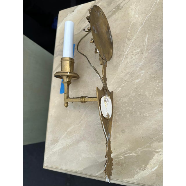 Metal Set of Three Vintage Metal Sunburst Sconces With Mirrors For Sale - Image 7 of 9