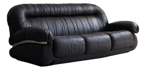 Vintage Brown Three-Seater Leather Sofa, 1970s