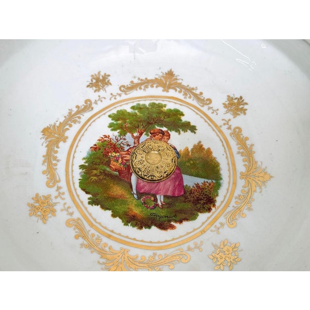 Antique French Style Porcelain & Gilt Bronze Centerpiece Bowl With Romantic Scene – Rococo Revival For Sale In Kansas City - Image 6 of 7