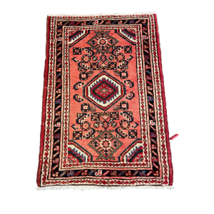 1990s Handwoven Persian Hamedan Area Rug 1'10" X 2'9"
