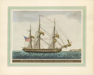 Approaching Safe Harbor: The American Frigate's Return, 1920, Print