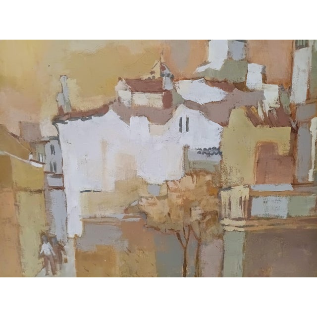 Vintage Oil on Canvas, Cityscape, by Mary Moller For Sale - Image 4 of 8