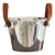Large Belgium Silverplate Ice Bucket With Leather Handles For Sale