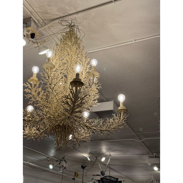 Pride Sasser for Cosona Manufacturing 10-Light Metal Coral Chandelier For Sale In San Francisco - Image 6 of 12