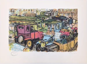 Edward Plunkett Vampire Traffic Jam (Hand Signed Lithograph), 1980