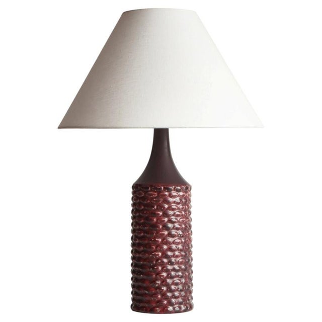 Large Table Lamp in Oxblood Glaze by Axel Salto for Royal Copenhagen, 1958 For Sale - Image 12 of 12