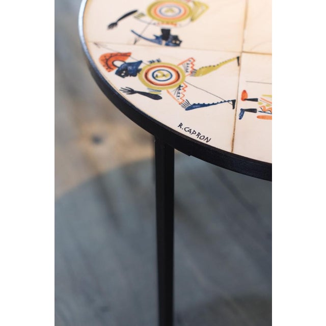 Circular Coffee Table with Warrior Decor by Roger Capron, 1960s For Sale - Image 9 of 11