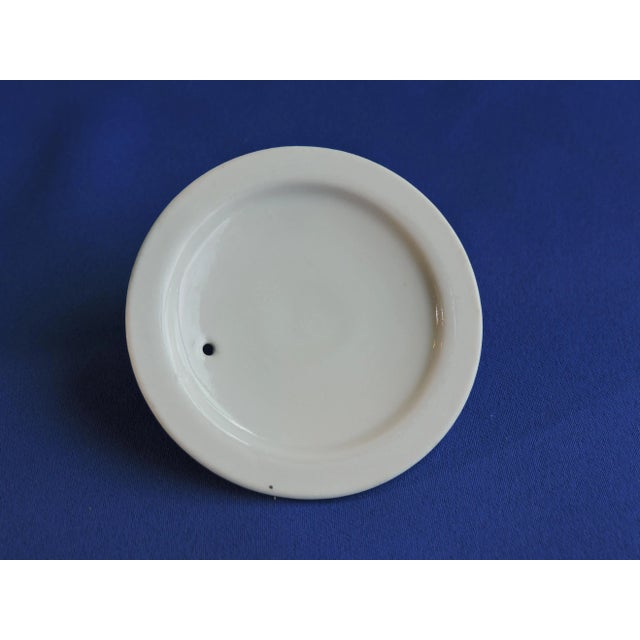 1950s 1950s Kutani Ware Bamboo Handled Teapot Hanazume White & Gold Made in Japan For Sale - Image 5 of 10