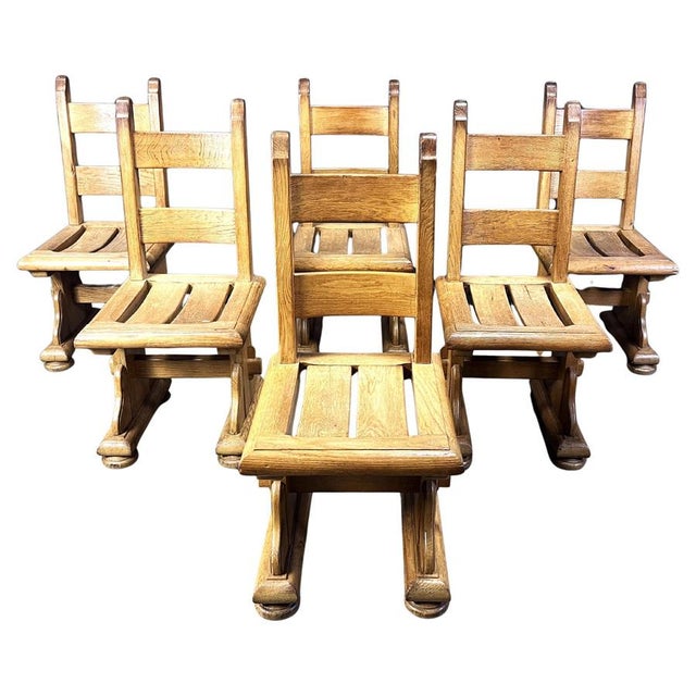 Brutalist Oak Dining Chairs, 1960s, Set of 6 For Sale - Image 12 of 12