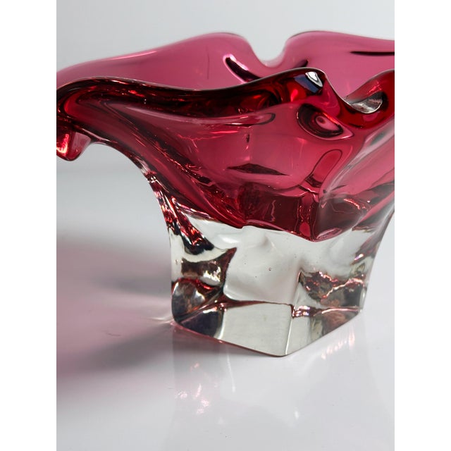 Mid-Century Modern Cranberry Red Vide Poche by Josef Hospodka for Chribska, 1970s For Sale - Image 3 of 6