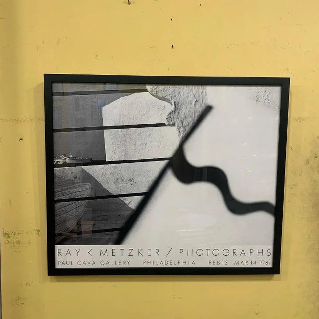 Vintage Poster , offset lithograph, Ray Metzker Mykonos Greece , 1981 show at Paul Cava Gallery of photographs., framed...