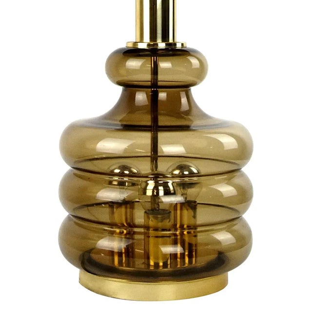 Mid-Century Modern Mid-Century German Smoked Glass Table Lamp from Doria Leuchten For Sale - Image 3 of 11