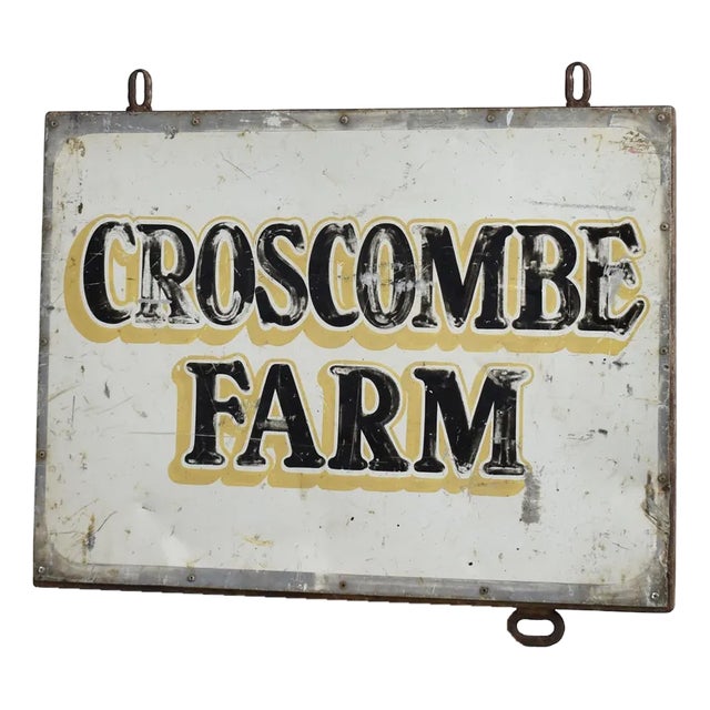 Vintage Metal Farm Sign, 1950s For Sale