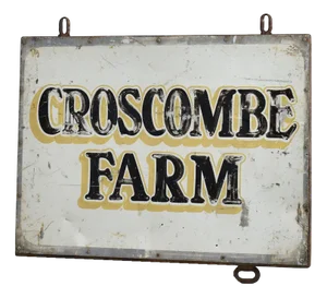 Vintage Metal Farm Sign, 1950s