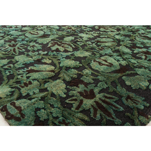 Contemporary Floral European Inspired Tibetan Rug by Doris Leslie Blau For Sale - Image 4 of 4