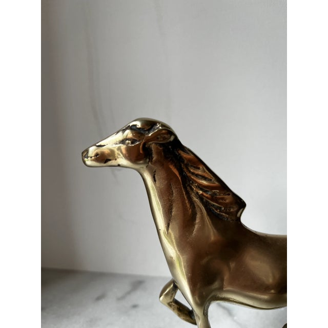 Mid-Century Modern Brass Vintage Running Horse Figurine For Sale - Image 3 of 12