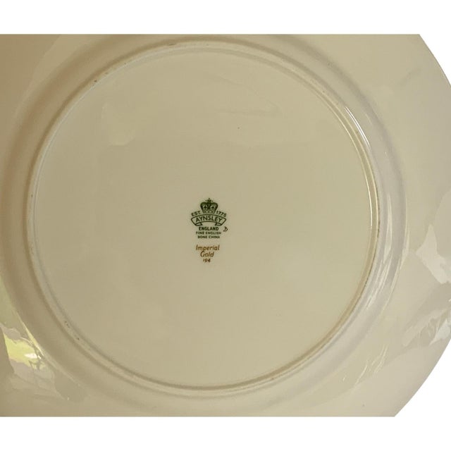 English 1970s Aynsley Imperial Gold Fine Bone China Dinner Plate Staffordshire For Sale - Image 3 of 3