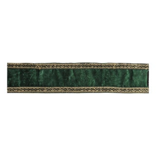 Velvet Ribbon with Ornate Metallic Trim 4" x 5 Yds. For Sale