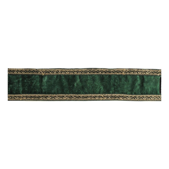 Velvet Ribbon with Ornate Metallic Trim 4" x 5 Yds. For Sale