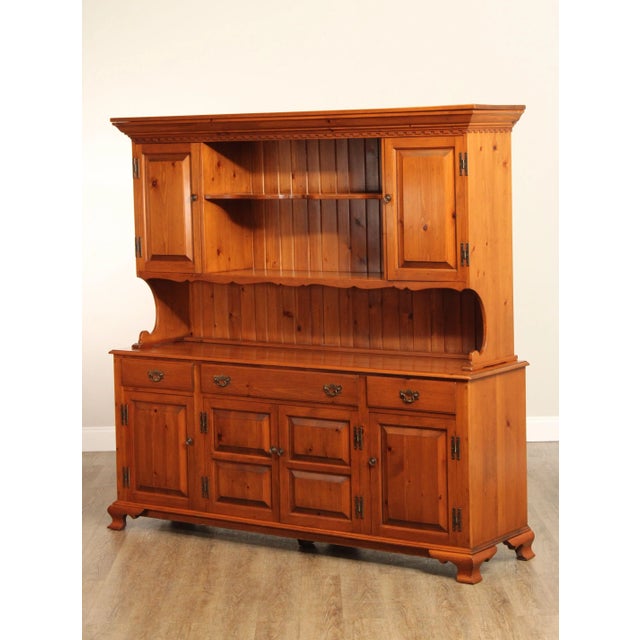 Farmhouse Chippendale Style Vintage Pine Stepback Hutch For Sale - Image 12 of 12