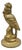 Antique Art Deco Cast Iron Gold Painted 7" Cockatoo Parrot Figurine Doorstop For Sale