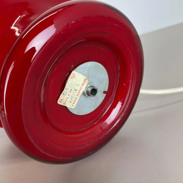 German Mushroom Red Glass Desktop Light from Hustadt Lights, 1970s For Sale - Image 13 of 17