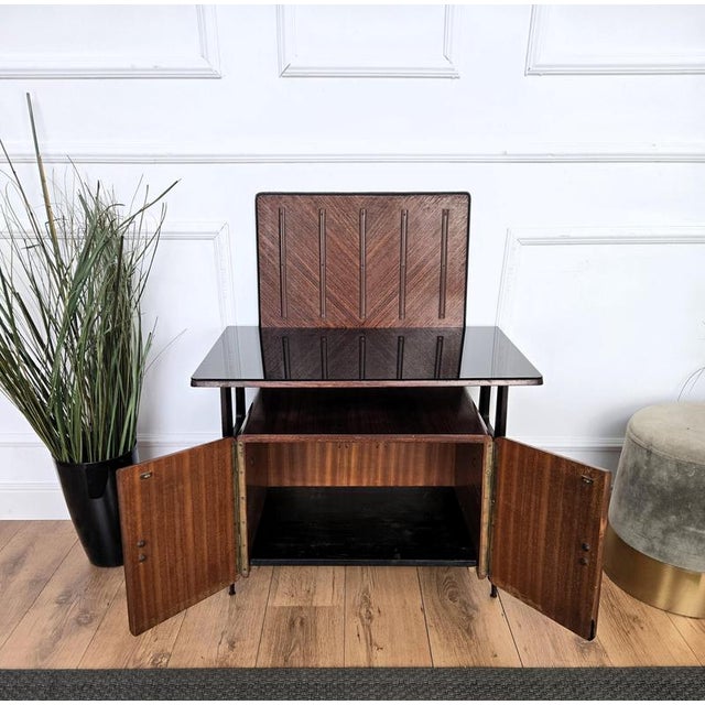 Vintage Italian Walnut Bar Cabinet, 1950s For Sale - Image 10 of 11