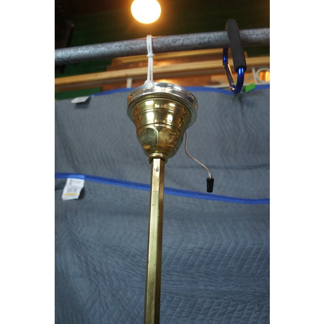 Late 19th Century Antique Victorian Hubbell Opalescent Swirl Glass 4 Light Pendant Chandelier 38" For Sale - Image 5 of 14