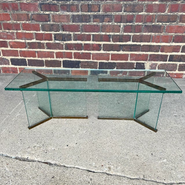 Pace Pace Brass and Glass Coffee Table For Sale - Image 4 of 10