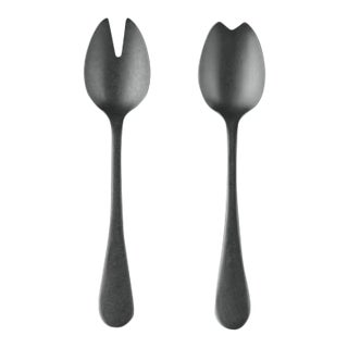 Mepra 2- Piece Salad Servers Set, Oro Black For Sale
