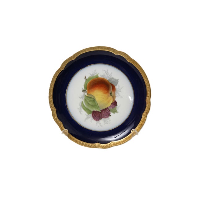 Early 1900's gold-encrusted, hand-painted small plates from Rosenthal in Selb Germany. Each plate 9" in diameter....