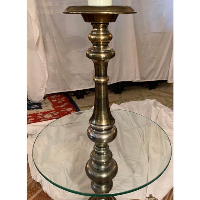 Metal 1960s Brass Side Table Floor Lamp For Sale - Image 7 of 11