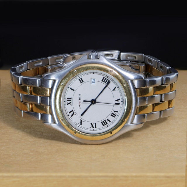 Cartier Panthère Cougar 187904 33mm Two-Tone 18k Circa 1990 Watch For Sale - Image 13 of 14