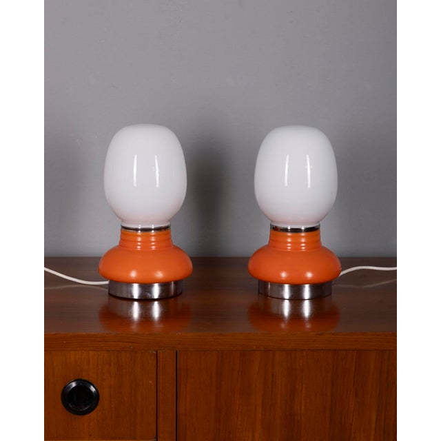 Vintage Italian Glass Table Lamps, 1970s, Set of 2 For Sale - Image 10 of 10
